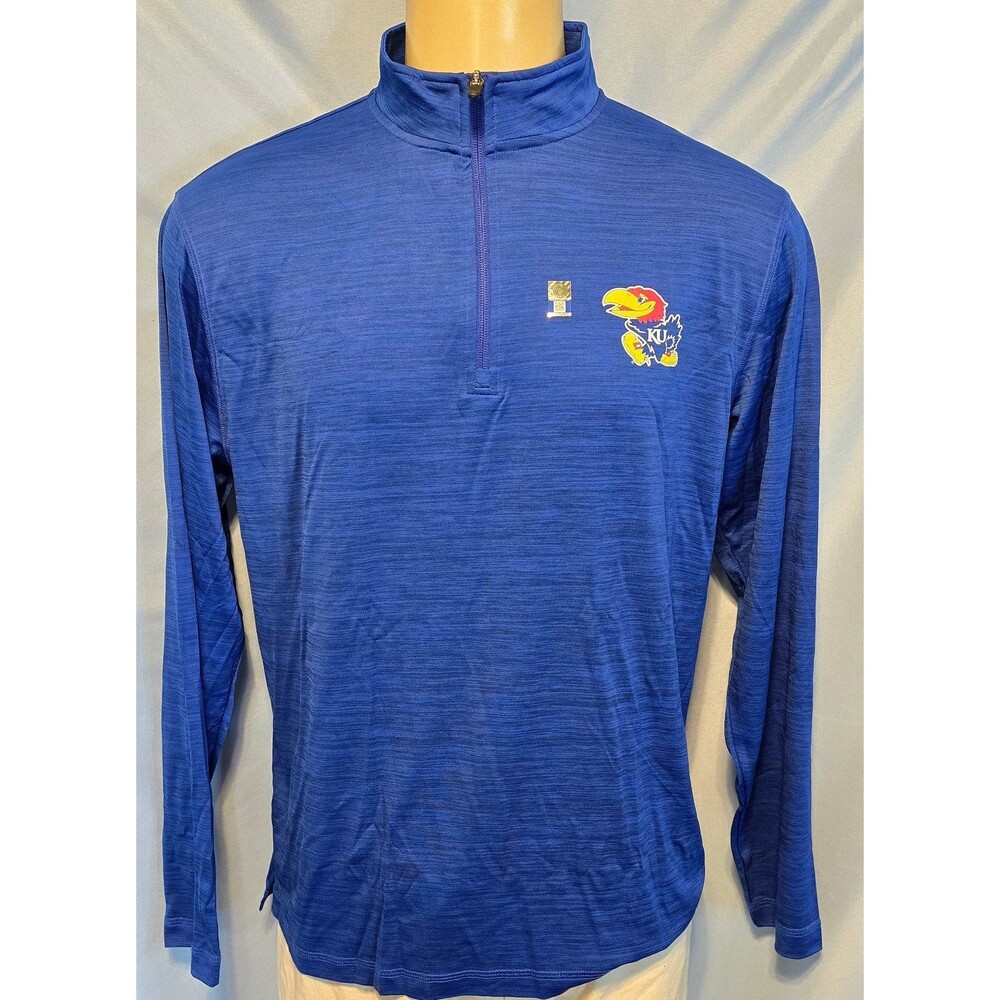 Top of the World Kansas Jayhawks Quarter Zip Pullover Blue
